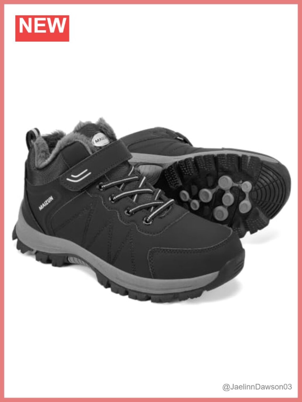 Womens Waterproof Faux Leather Fur Lined Ankle Snow Boots Winter Outdoor